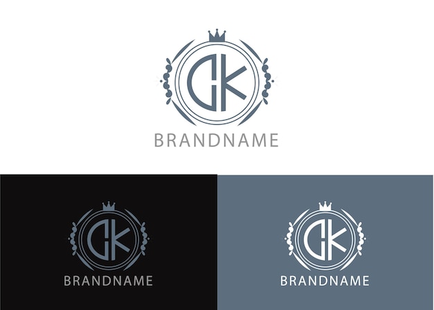 Moderne monogram beginletter ck logo ontwerpsjabloon