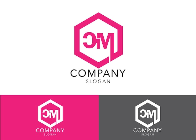 Moderne monogram beginletter cm logo sjabloon