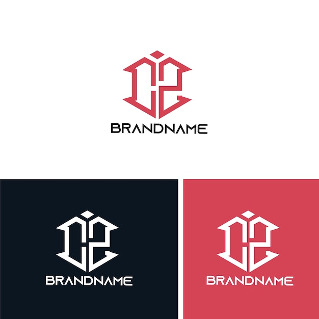 Moderne monogram beginletter cz logo ontwerpsjabloon