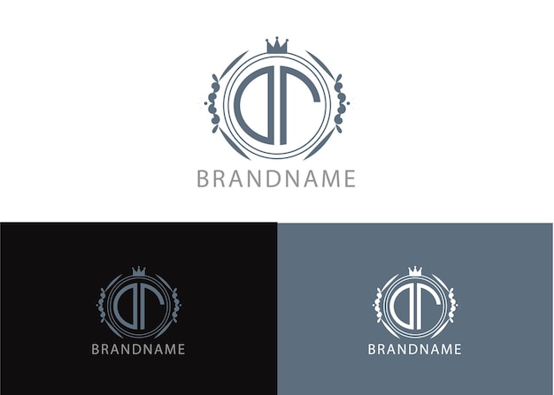 Moderne monogram beginletter dt logo ontwerpsjabloon
