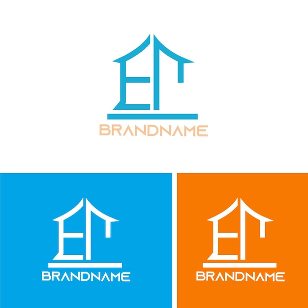 Moderne monogram beginletter et logo ontwerpsjabloon