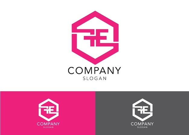 Moderne monogram beginletter FE logo sjabloon
