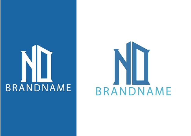 Moderne monogram beginletter geen logo ontwerpsjabloon