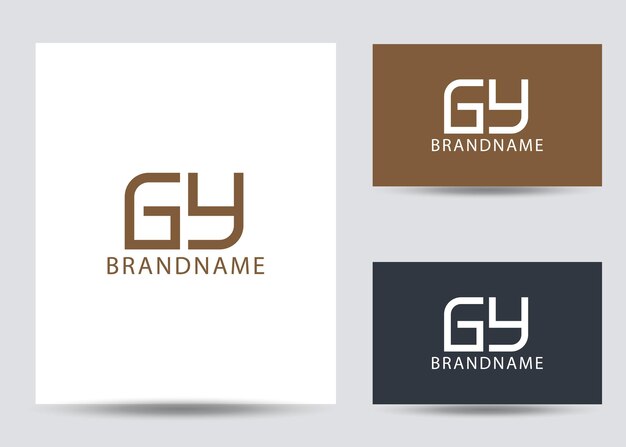 Moderne monogram beginletter gy logo ontwerpsjabloon