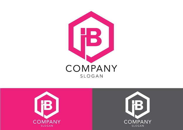 Moderne monogram beginletter IB logo sjabloon