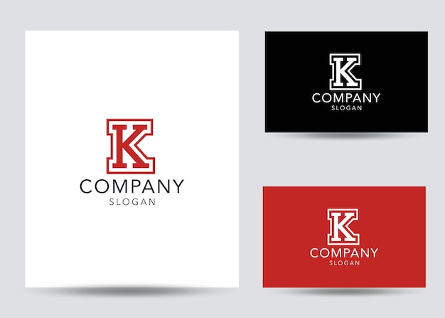 Moderne monogram beginletter k logo ontwerpsjabloon