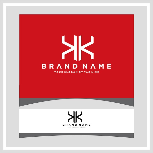 Moderne monogram beginletter kk logo ontwerpsjabloon