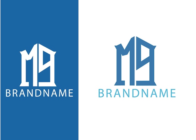 Moderne monogram beginletter mp logo ontwerpsjabloon
