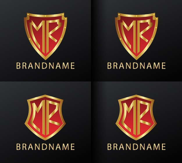 Moderne monogram beginletter mr logo ontwerpsjabloon