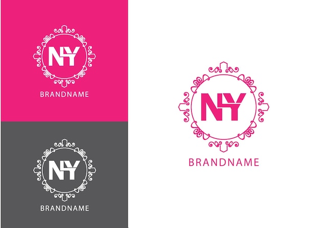 Moderne monogram beginletter ny logo ontwerpsjabloon