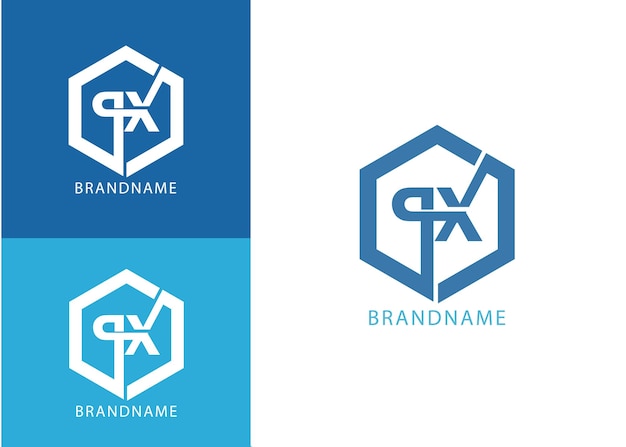 Moderne monogram beginletter px logo ontwerpsjabloon