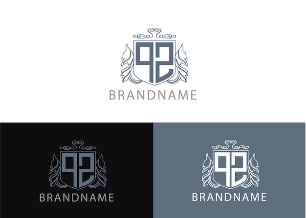 Moderne monogram beginletter pz logo ontwerpsjabloon