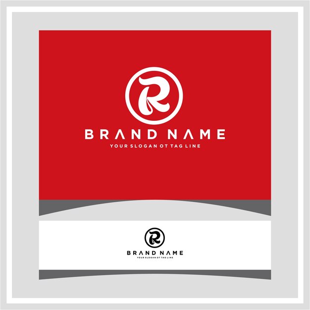 Vector moderne monogram beginletter r logo ontwerpsjabloon