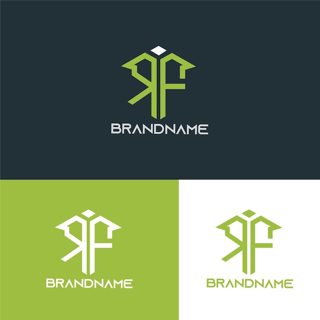 Moderne monogram beginletter rf logo ontwerpsjabloon