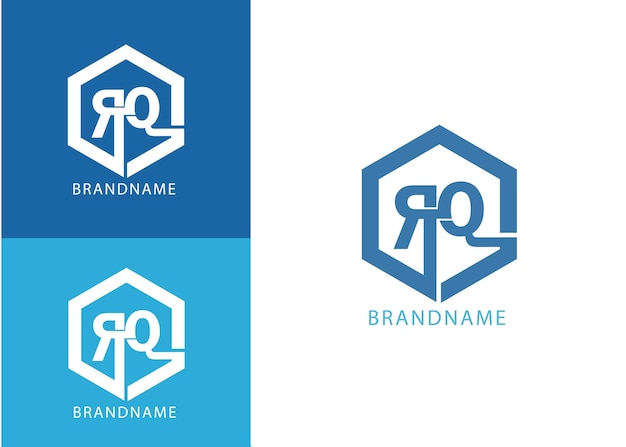 Moderne monogram beginletter rq logo ontwerpsjabloon