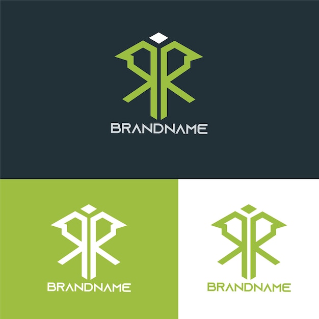 Moderne monogram beginletter RR logo ontwerpsjabloon