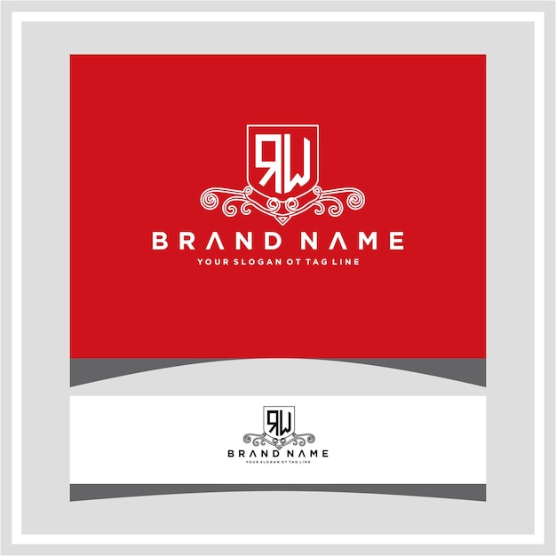 Moderne monogram beginletter rw logo ontwerpsjabloon