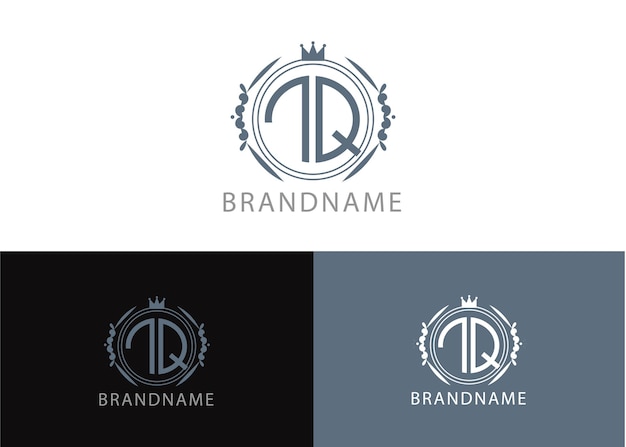 Moderne monogram beginletter tq logo ontwerpsjabloon