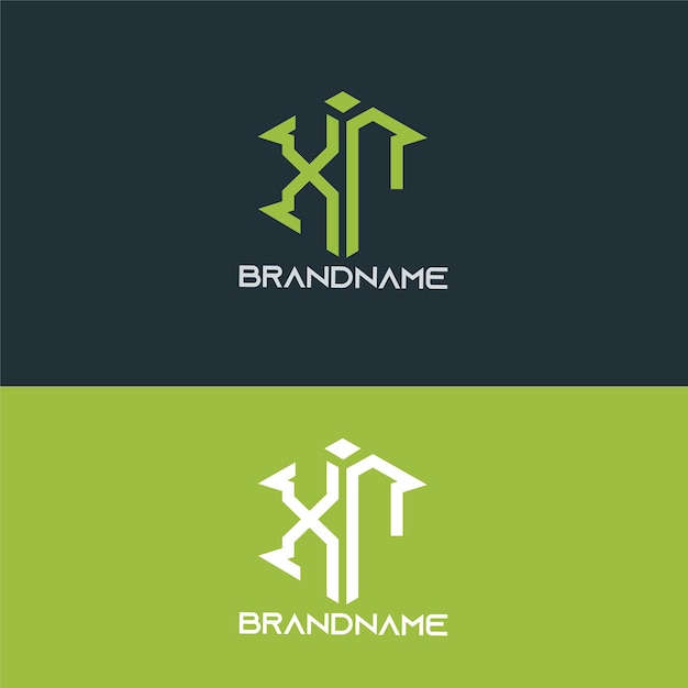 Moderne monogram beginletter xt logo ontwerpsjabloon