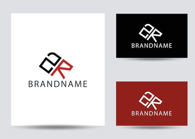 Moderne monogram beginletter zr logo ontwerpsjabloon