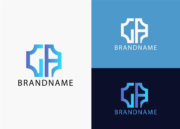 Moderne monogram eerste letter la logo ontwerpsjabloon