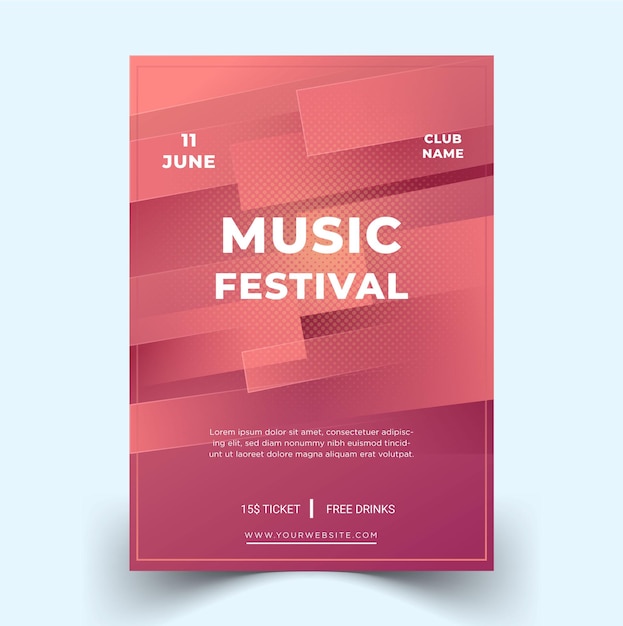 Moderne muziek festival poster vector sjabloon