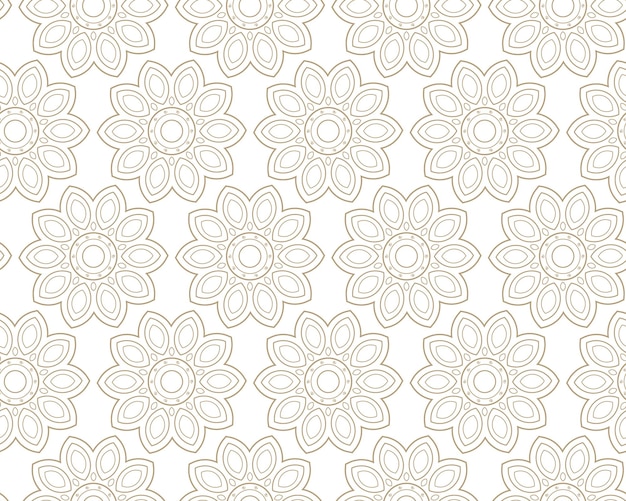 Moderne naadloze vectorillustratie lineair gouden patroon op een witte achtergrond sierpatroon voor folders die behangachtergronden drukken