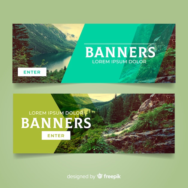 Moderne natuurbanners met foto