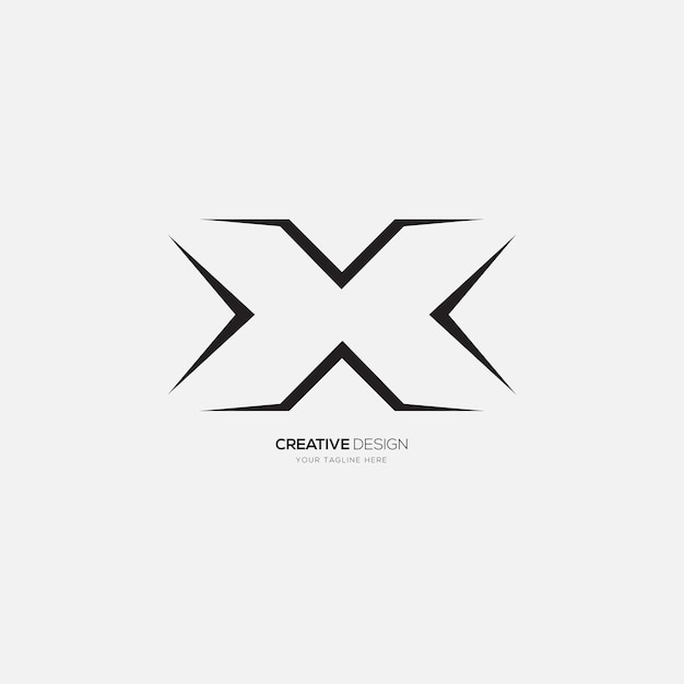 Moderne negatieve ruimte letter X unieke vorm gaming logo concept