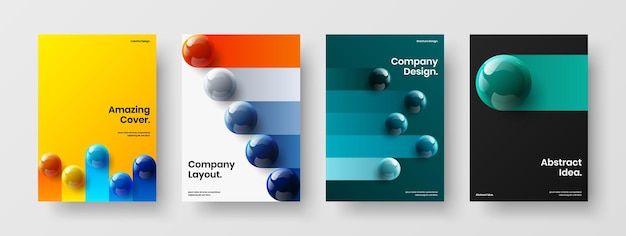 Moderne omslag A4 ontwerp vector sjabloon set