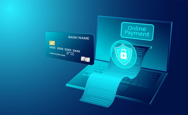 Moderne online betaling met creditcard op computerlaptop