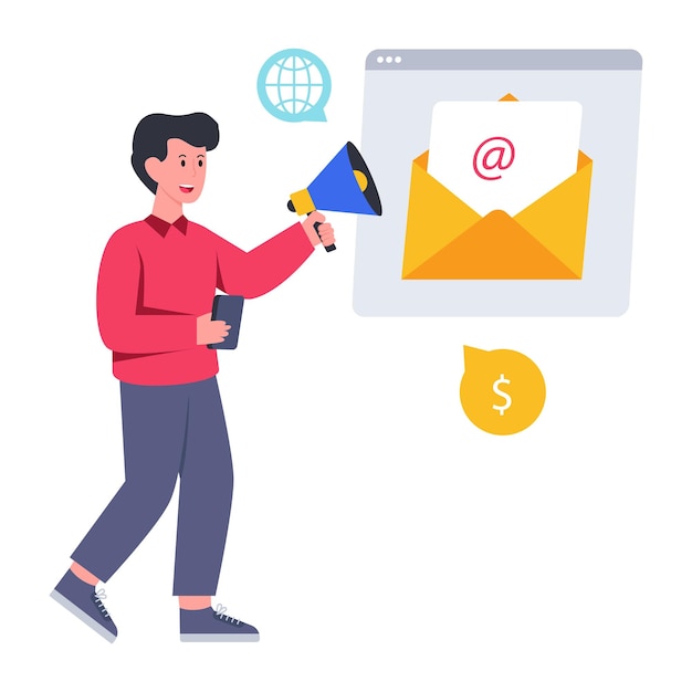 Moderne ontwerpillustratie van e-mailmarketing