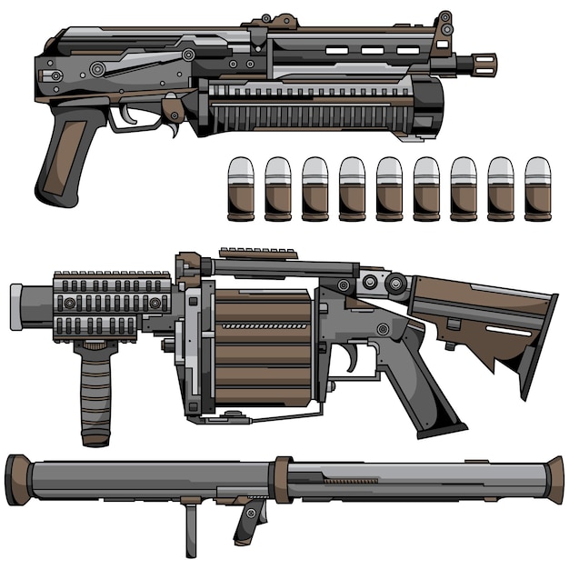 Vector moderne oorlogswapens