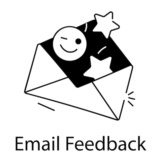Moderne outline icoon van e-mail feedback
