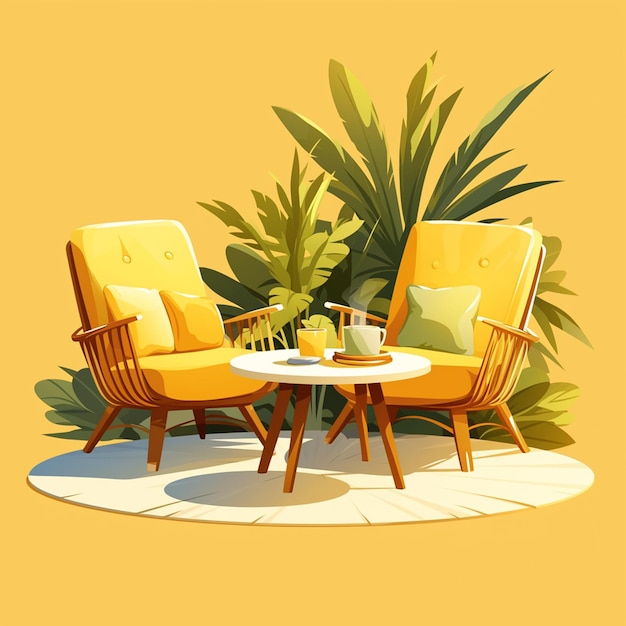 Vector moderne patio meubels set