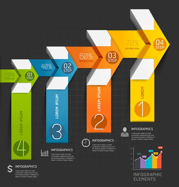 Moderne pijl infographics sjabloon.