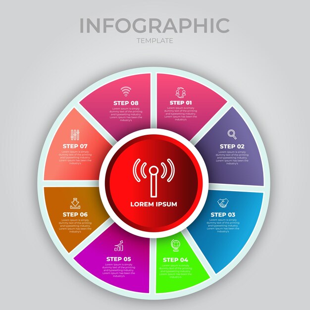 Moderne platte circulaire diagram infographic sjabloon vectorillustratie