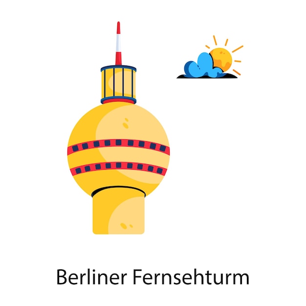 Moderne platte icoon van berliner fernsehturm