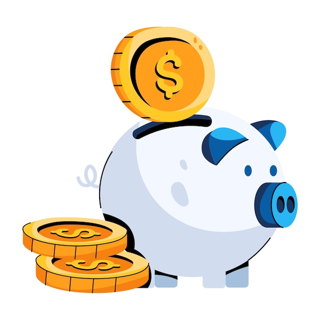 Moderne platte icoon van piggy besparingen