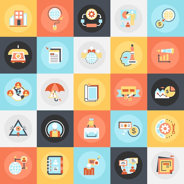 Moderne platte icoonelementen voor web- en appontwerp