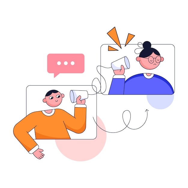 Moderne platte illustratie van online vergadering
