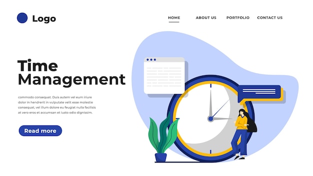 Moderne platte ontwerp illustratie van time management.