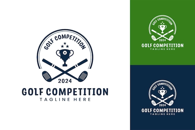 Vector moderne platte ontwerp unieke golfbal kampioenschap logo sjabloon en minimalistisch golf logo concept