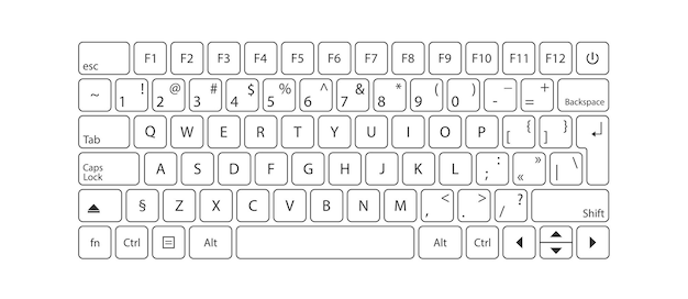 Moderne platte websjabloon met toetsenbordsjabloon op grijze achtergrond