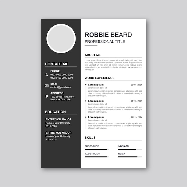 Moderne portfolio- of cv-sjabloonontwerp