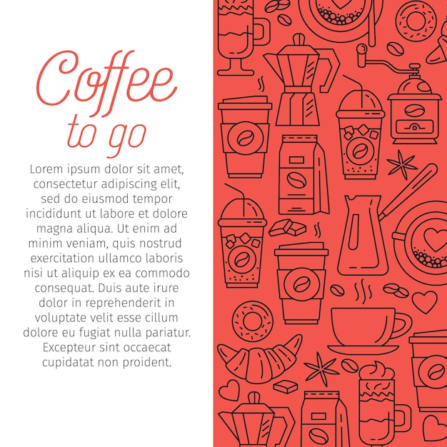 Moderne poster met koffie achtergrond