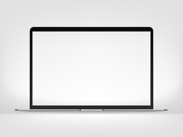 Vector moderne premium dunne laptop geïsoleerd op een witte achtergrond