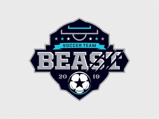 Vector moderne professionele embleem logo voor voetbalteam