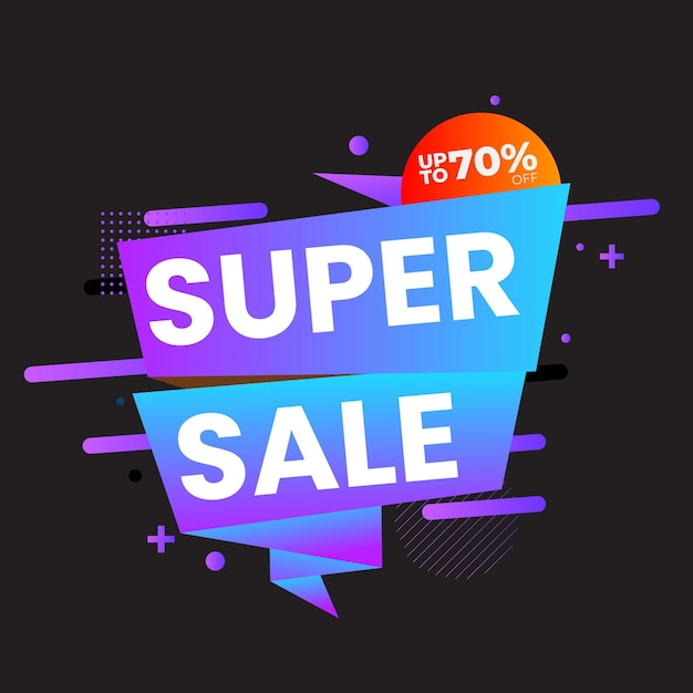 Moderne Realistische 3D Mega verkoop banner met platte korting abstracte vector illustratie achtergrond Temp