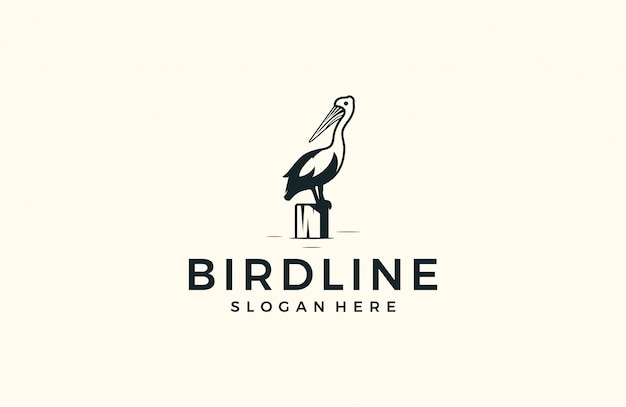 Vector moderne reiger logo silhouet